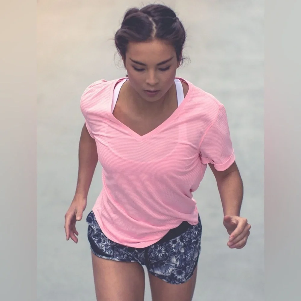 Lululemon B.F.T. Shirt Sleeve V Neck Running Casual Tee